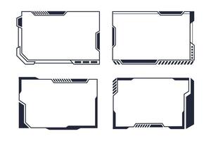 Cyberpunk Futuristic Tech Frames Design Template Elements Pack vector