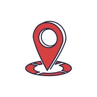 A red pin with a map pointer on it vector