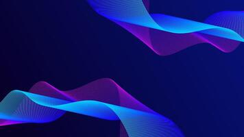 Abstract glowing wave lines on dark blue background. Dynamic wave pattern. Modern flowing wavy lines. Futuristic technology concept. Suitable for banners, posters, covers, brochures, flyers, websites vector