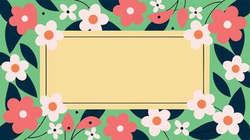 A floral frame with a blank space for text vector