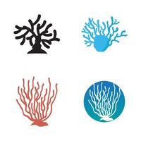Coral icon design template flat style vector