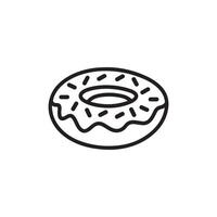 A donut is shown in a line drawing vector