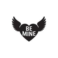 Be mine logo with wings vector