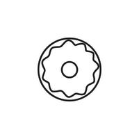 A donut icon in a line drawing vector