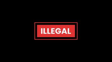 Animated illegal sign on a transparent background, ideal for content focused on laws and prohibitions. video