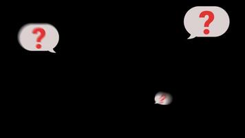 Bubble question mark animation with transparent background for creative videos. Alpha Channel. video