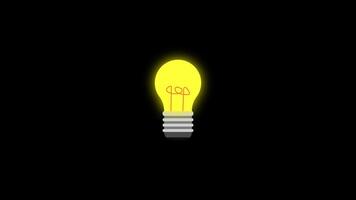 Animation of bulb on transpareent background video