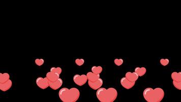 Animated love effect bubbles floating into the air on a transparent background, ideal for love and Valentine's Day themed content video