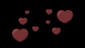 Animated love radiating on a transparent background, ideal for creative content on the theme of love and Valentine's Day video