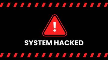 Background of the danger sign of the system being hacked by the threat of ransomware, malware and data leaks video