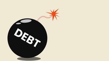 Debt bomb animation with text space, ideal for content focused on financial crises and risk management. video