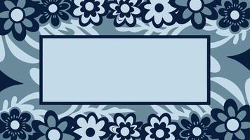 A blue floral frame with a blank space for text vector
