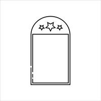 a black and white image of a star on a frame vector