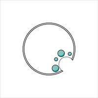 a circle with bubbles in it and a line vector
