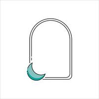 Frame a crescent moon in a frame with a white background vector