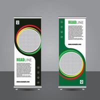 Black green simple design template Roll up banner. stand banner layout, pull up, x-banner, flag-banner vector