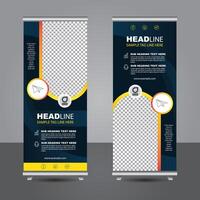 Roll up banner Design, roll up brochure flyer banner design vertical template , abstract geometric background, modern x-banner and flag-banner, rectangle size, modern Roll up banner template vector