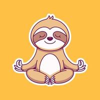 Cute Sloth in a Meditative Pose, Perfect for Kids Products vector