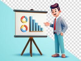 Office worker presentation. 3d, Suitable for business, career and design elements vector