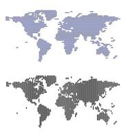 Horizontal or Vertical Strip Line World Map design in Infographics and Digital Cartography vector