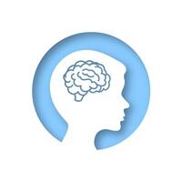 Brain boy head icon. Problem solving. The concept of brain activity. vector