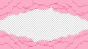 Holiday pink banner with clouds and nubes for a happy valentines day greeting card background. Ideal for romantic and festive designs. vector