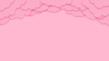 Pink valentines day banner with clouds, nubes, and balloons, creating a romantic greeting card background. Perfect for weddings and festive holiday designs. vector