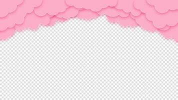 Romantic valentines day greeting card background with a pink banner, clouds, and nubes. Perfect for weddings, holidays, and celebrations. vector