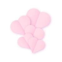 Pink heart icons are collected as balloons on a white isolated background. Like heart vector