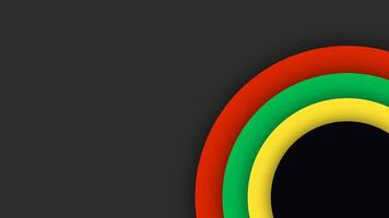 Black History Month. Abstract red, yellow, green, and black circle design symbolizing equality, unity, and cultural pride. vector