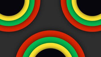Abstract design for Black History Month with lettering on red, yellow, green, and black circles. Highlighting cultural pride, equality, and unity. vector