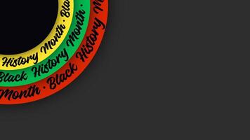 Black History Month abstract banner. Lettering on red, yellow, green, and black circles celebrating cultural pride and inclusion. vector