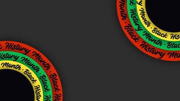 Black History Month. Lettering on red, yellow, green, and black circles representing cultural pride, equality, and unity. vector
