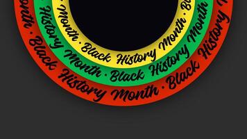 Black History Month banner. Red, yellow, green, and black circles representing unity, equality, and African heritage. vector
