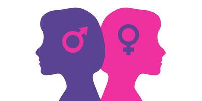 Silhouette of a girl or child representing gender choice and diversity in modern society. Multicultural and multigender concept highlighting relationships and inclusion. vector