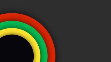 Black History Month lettering on abstract red, yellow, green, and black circles. Highlighting unity, inclusion, and diversity. vector