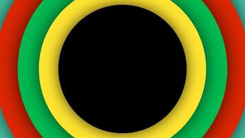 Black History Month. Abstract red, yellow, green, and black circle design highlighting unity, heritage, and cultural pride. vector