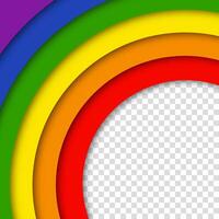 Abstract geometric rainbow background with red, orange, yellow, green, blue, and purple circles. Pride month design symbolizing diversity and equality. vector