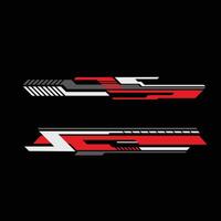 racing car background modification sticker design with red and white stripe style vector