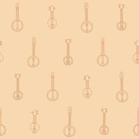 Outline Collection of Banjo Seamless Pattern illustration Design vector