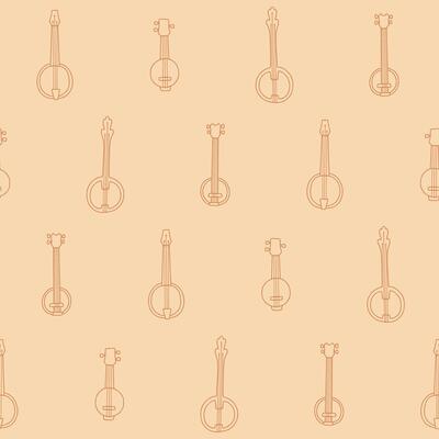 Outline Collection of Banjo Seamless Pattern illustration Design