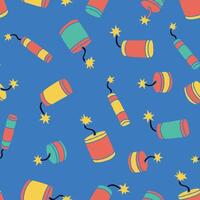 Bunch of Firecracker Seamless Pattern illustration Design vector