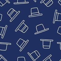 Outline Bunch of Bowler Hat Seamless Pattern illustration Design vector