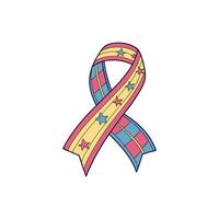 a colorful ribbon with stars and ribbons vector