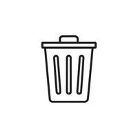 A trash can icon on a white background vector