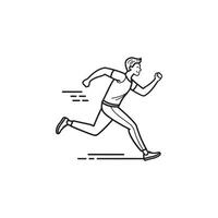A man running in a line icon vector