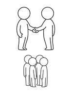 Set of Teamwork and Collaboration Illustrations. vector
