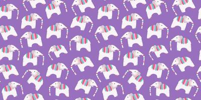 Pattern elephants with multicolored blanket. Elephant day, elephant protection. Animal of Africa, India. vector