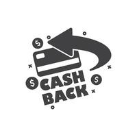 Cashback icon in flat style. Money back label illustration on isolated background. Cash back poster sign business concept. vector