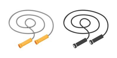 Jumping rope icon in flat style. Gymnastic equipment illustration on isolated background. Training instrument sign business concept. vector